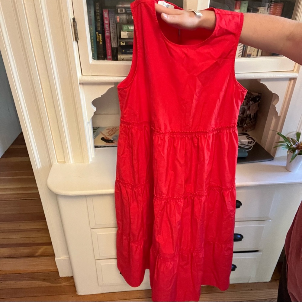 Madewell Red tiered midi dress